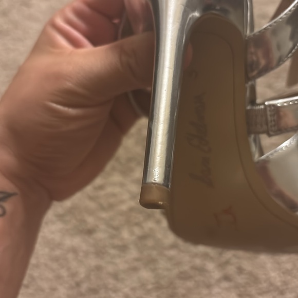 Silver Sam Edelman strappy heels 6 - Picture 7 of 14